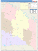 Red River County, TX Digital Map Color Cast Style